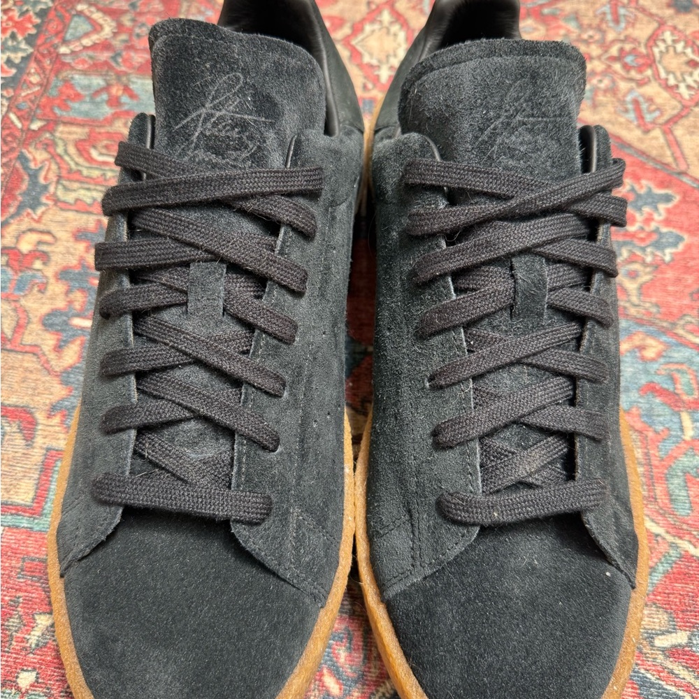 Adidas Stan Smith Black Suede Sneakers Classic Lace-Up Design